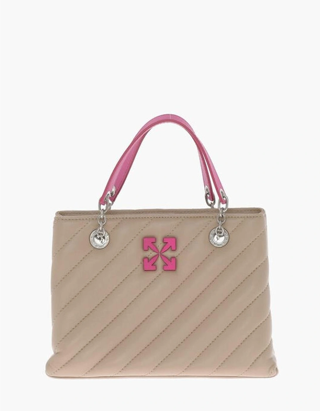 Leather Handbag with Removable Shoulder Strap Women - Beige Tote Bags, 6 of 5