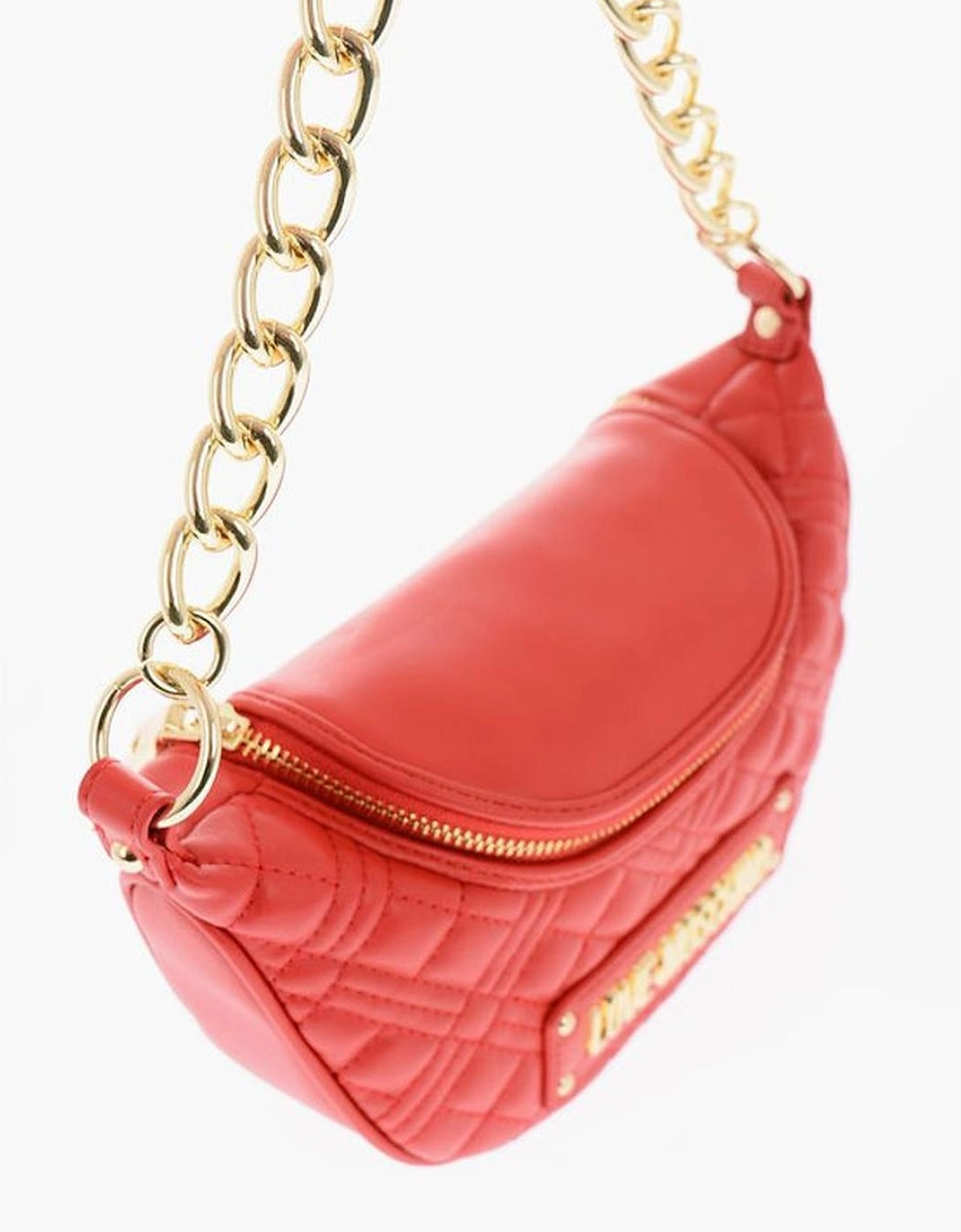 Eco-Leather Shoulder Bag with Adjustable Strap Women - Red