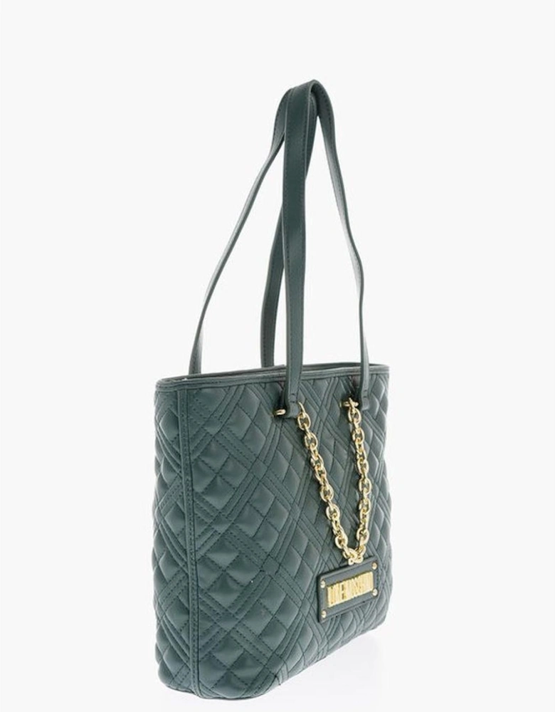 Double Handle Zip Closure Handbag Women - Green Shoulder Bags