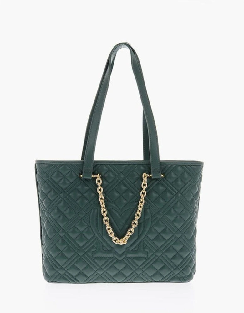 Double Handle Zip Closure Handbag Women - Green Shoulder Bags
