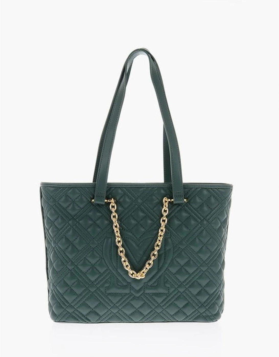 Double Handle Zip Closure Handbag Women - Green Shoulder Bags