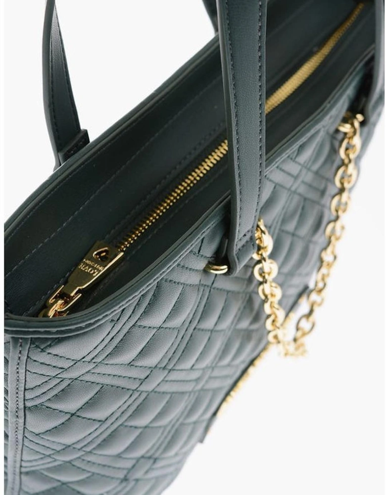 Double Handle Zip Closure Handbag Women - Green Shoulder Bags