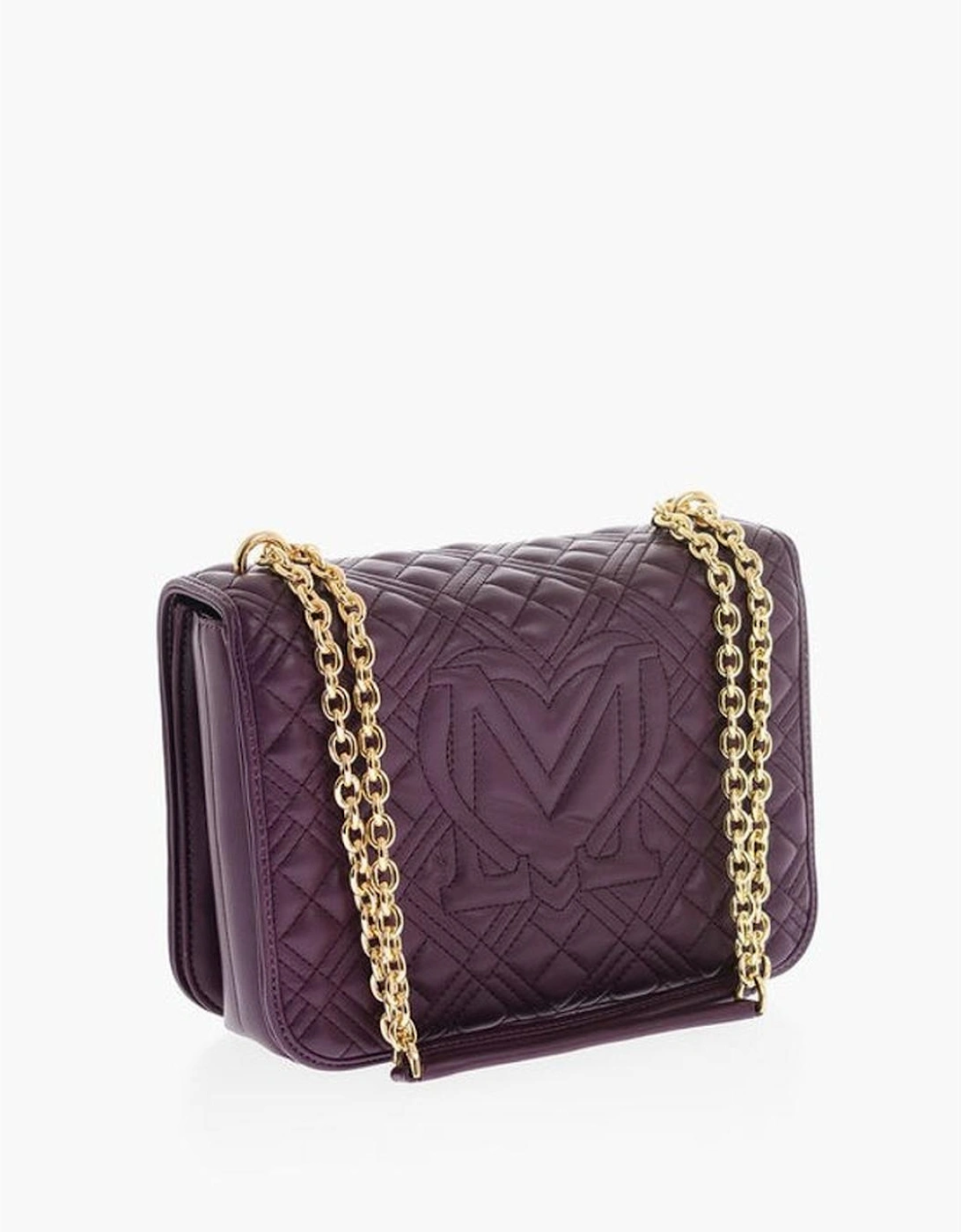 Logo Eco-Leather Shoulder Bag with Zip Closure Women - Purple