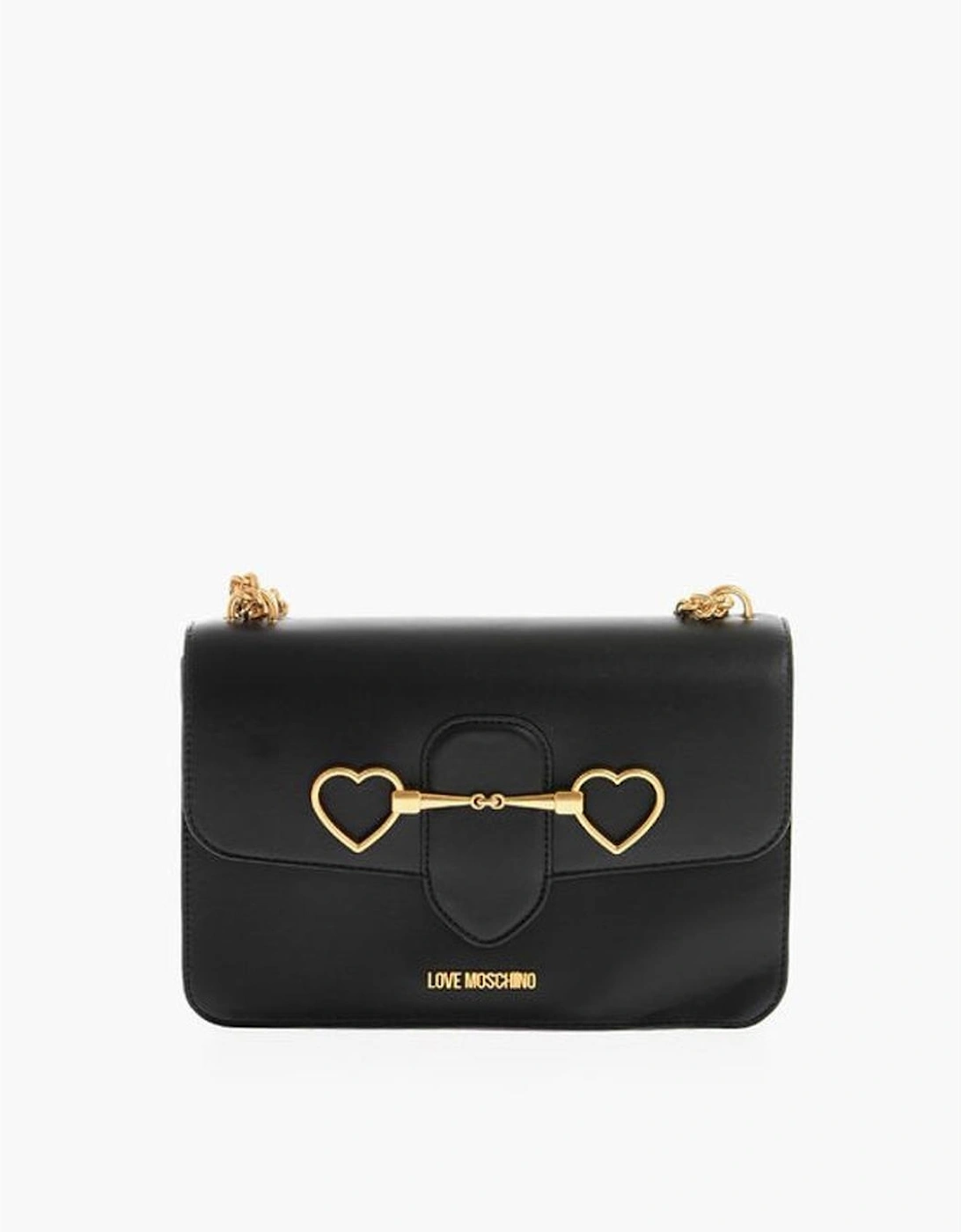 Solid Eco-Leather Shoulder Bag with Zip Closure Women - Black, 6 of 5