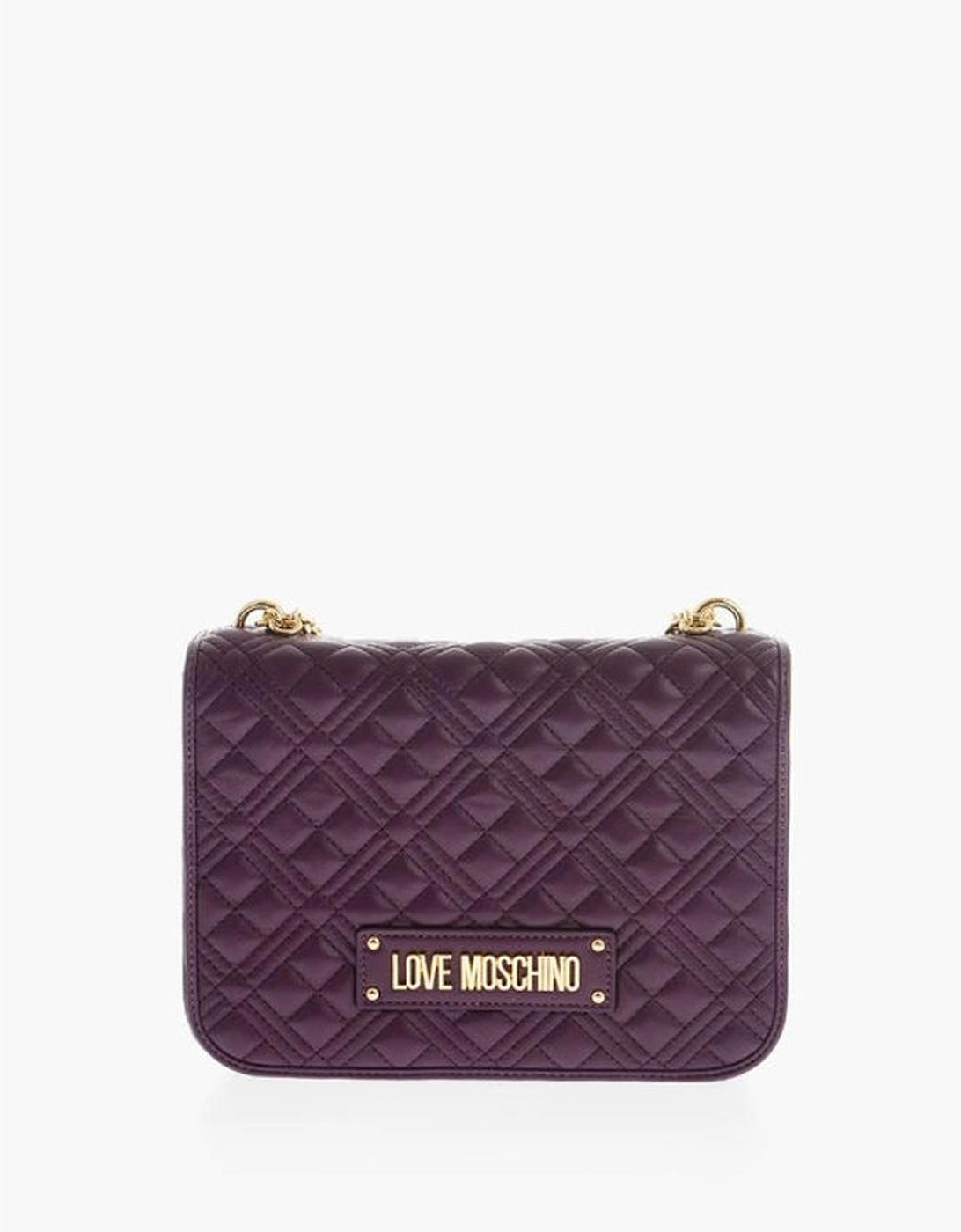 Logo Eco-Leather Shoulder Bag with Zip Closure Women - Purple, 6 of 5
