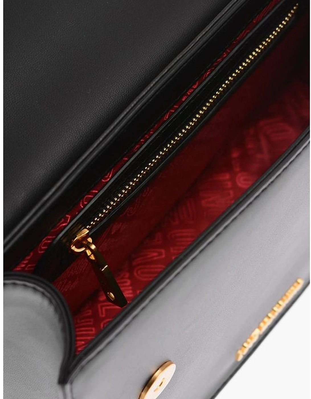 Solid Eco-Leather Shoulder Bag with Zip Closure Women - Black