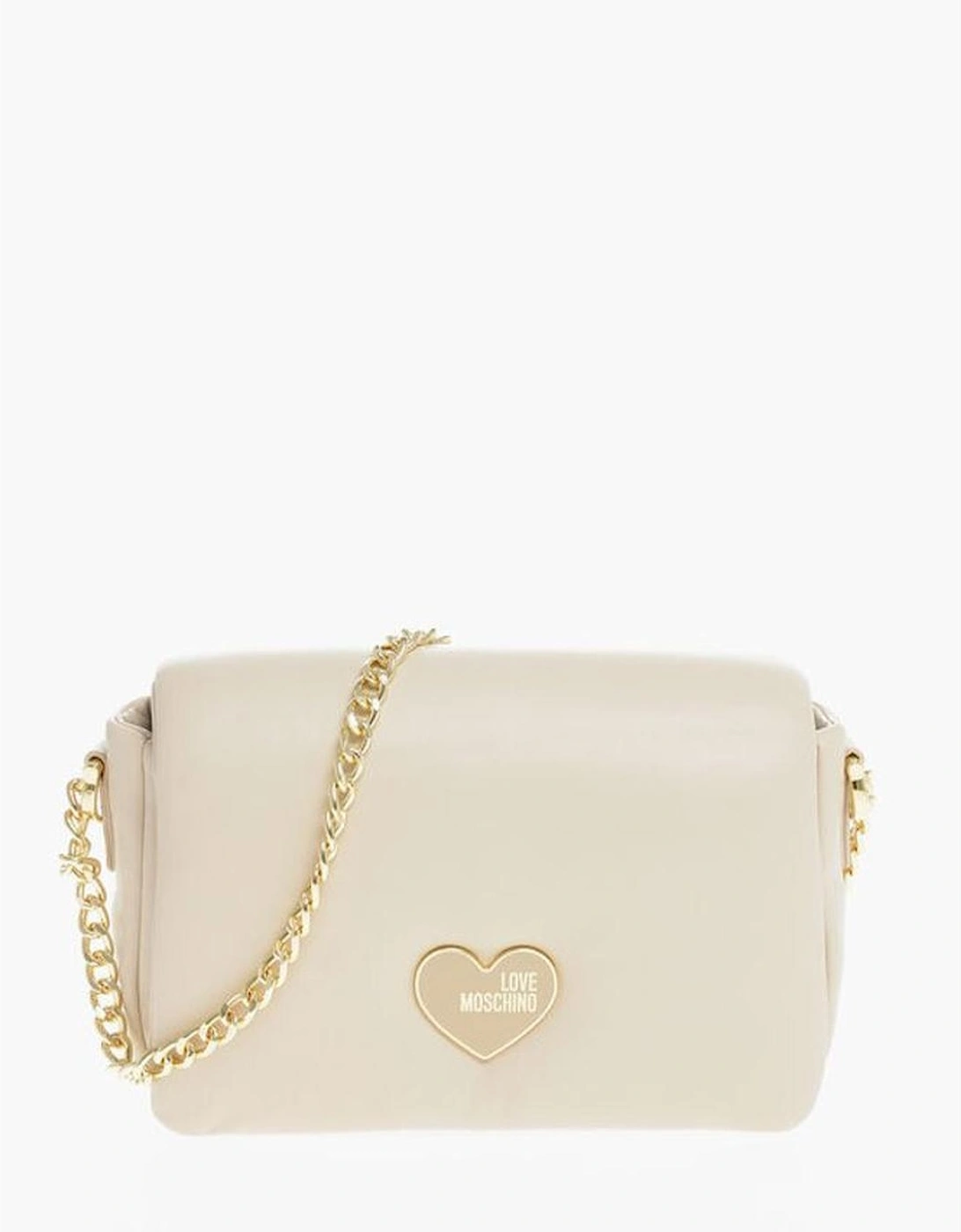Eco-leather Solid Color Logo Handbag Women - Beige Shoulder Bags, 6 of 5