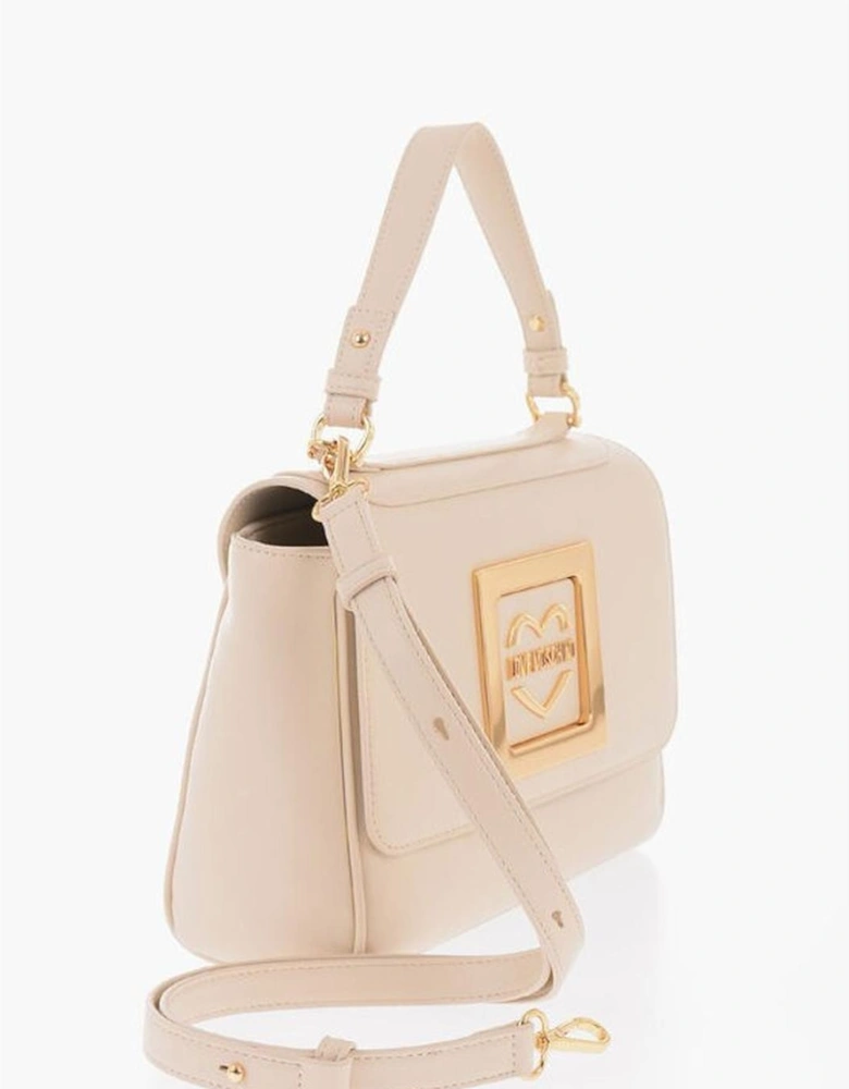 Eco-Leather Shoulder and Handbag with Adjustable Strap Women - Beige