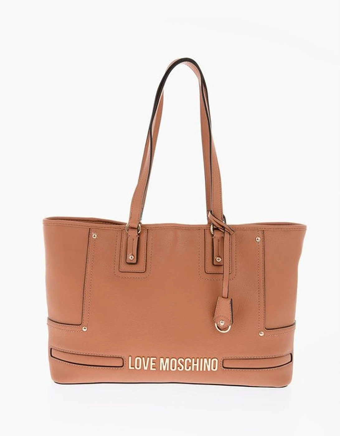 Logo Eco-leather Shoulder Bag with Zip Closure Women - Brown, 6 of 5