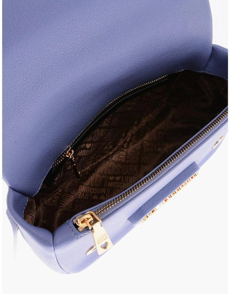 Eco-Leather Shoulder Bag with Zip Closure Women - Purple