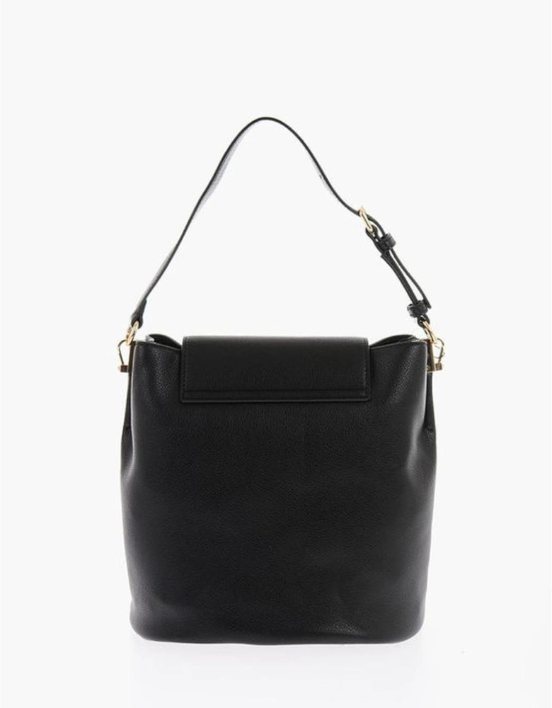 Eco-Leather Shoulder Bag with Adjustable Strap Women - Black