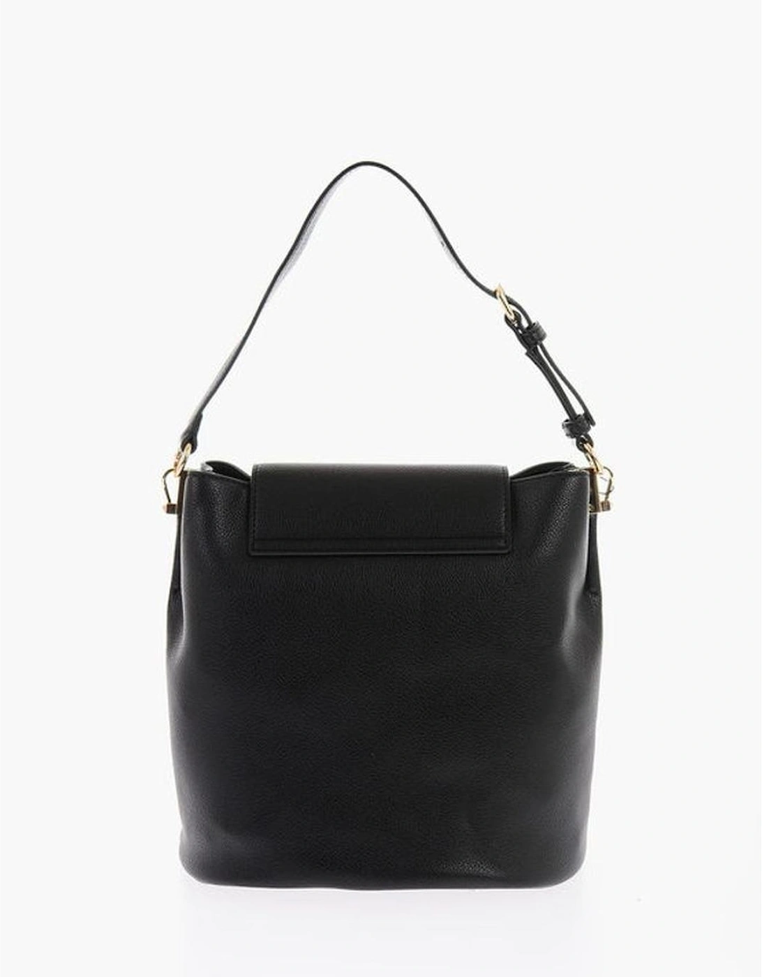 Eco-Leather Shoulder Bag with Adjustable Strap Women - Black