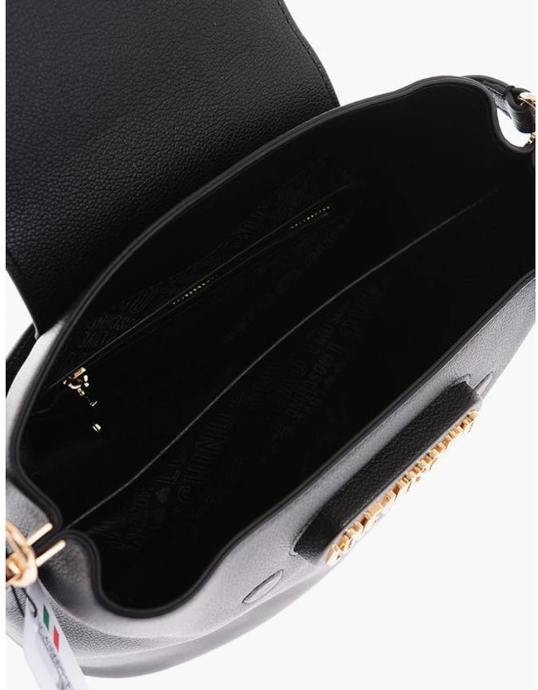 Eco-Leather Shoulder Bag with Adjustable Strap Women - Black