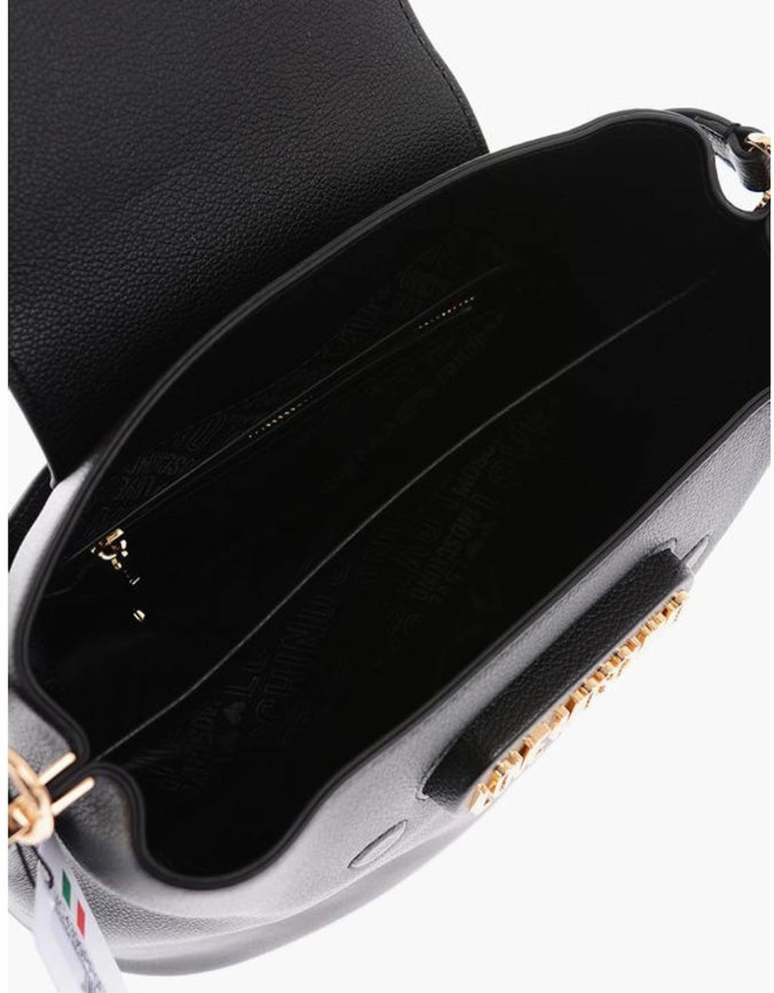 Eco-Leather Shoulder Bag with Adjustable Strap Women - Black