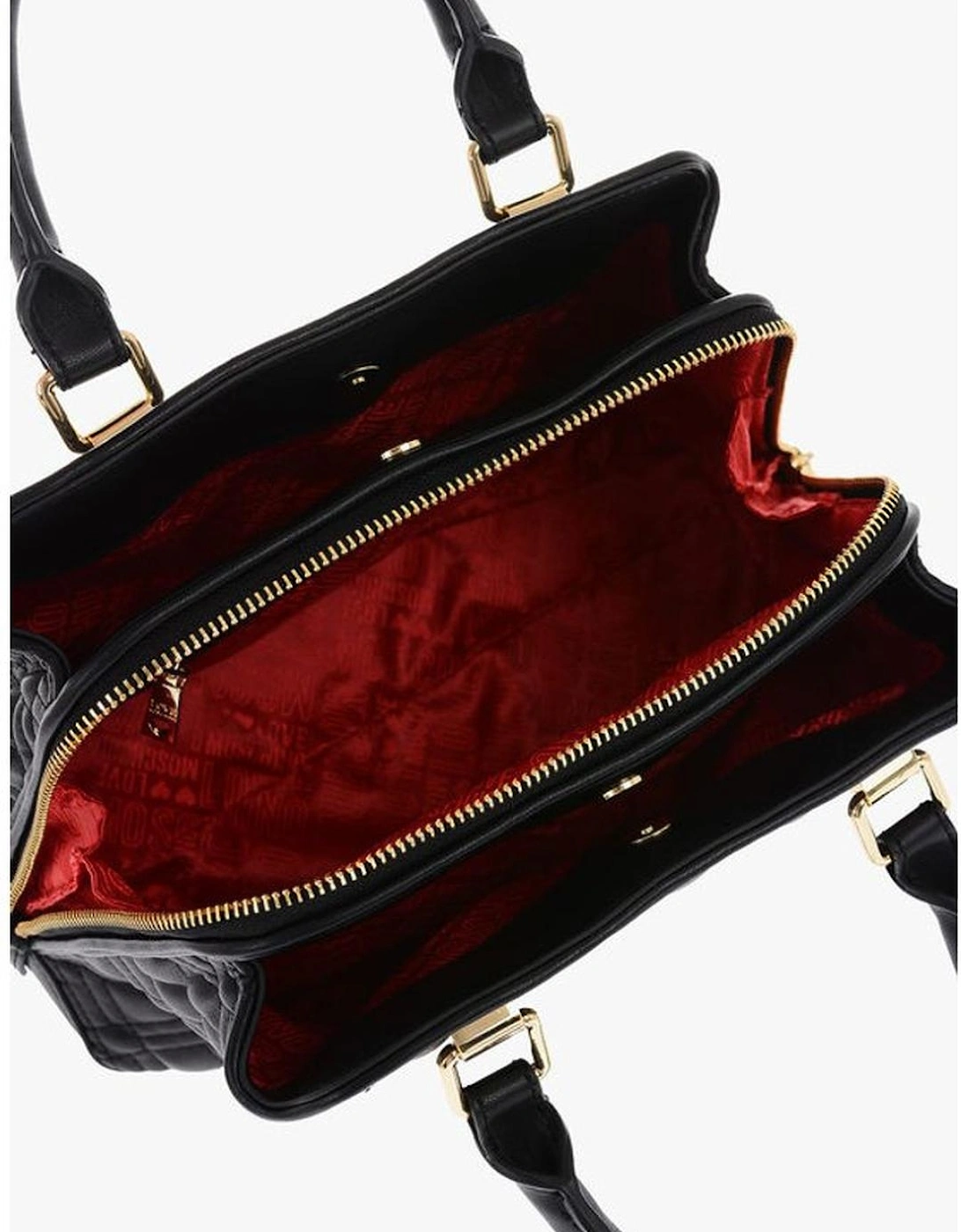 Solid Eco-Leather Handbag with Adjustable Shoulder Strap Women - Black
