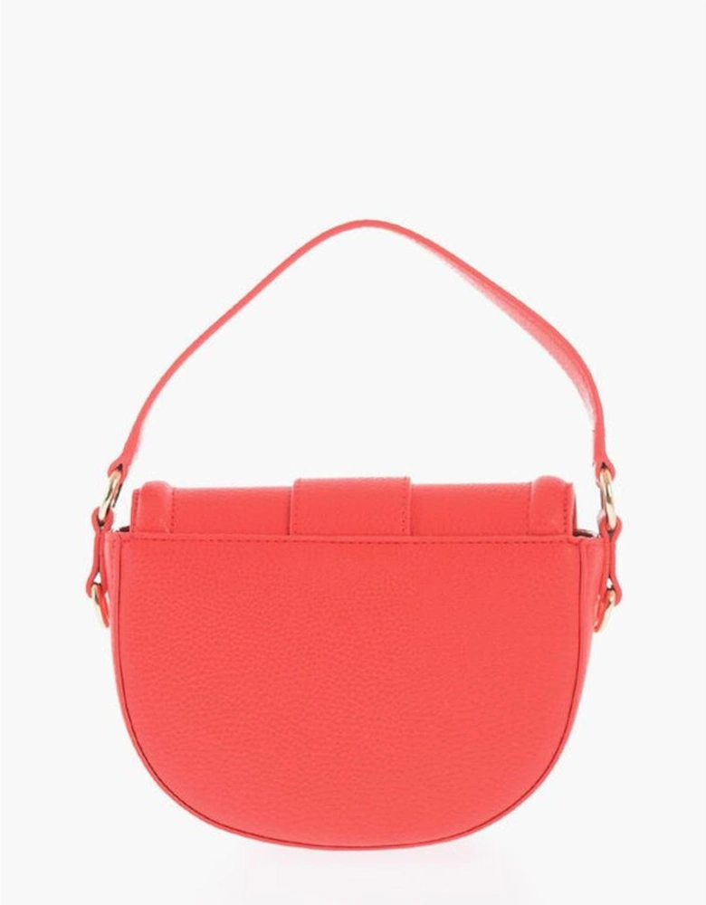 Solid Metal Logo Eco-Leather Shoulder Bag Women - Red