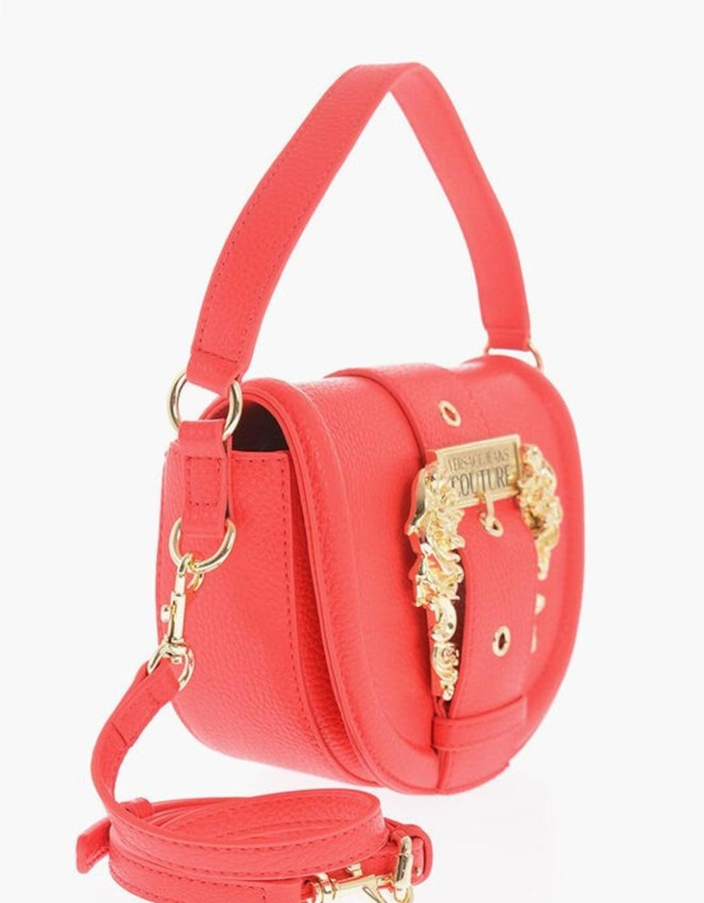 Solid Metal Logo Eco-Leather Shoulder Bag Women - Red