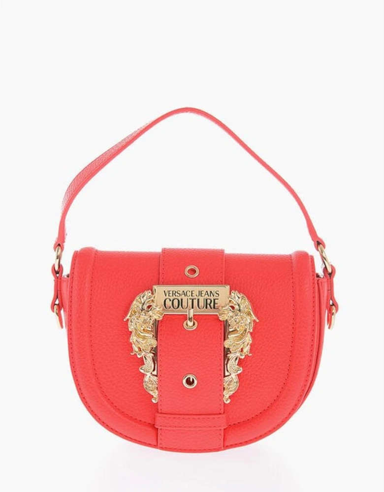 Solid Metal Logo Eco-Leather Shoulder Bag Women - Red