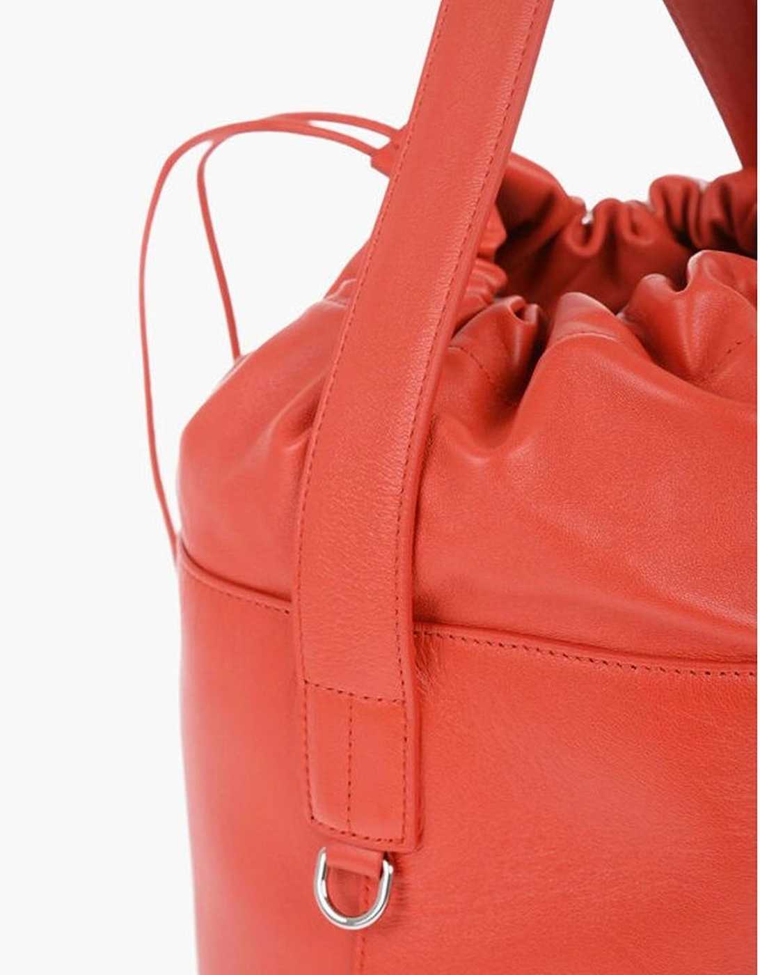 Leather Logo Handbag Women - Red Tote Bags