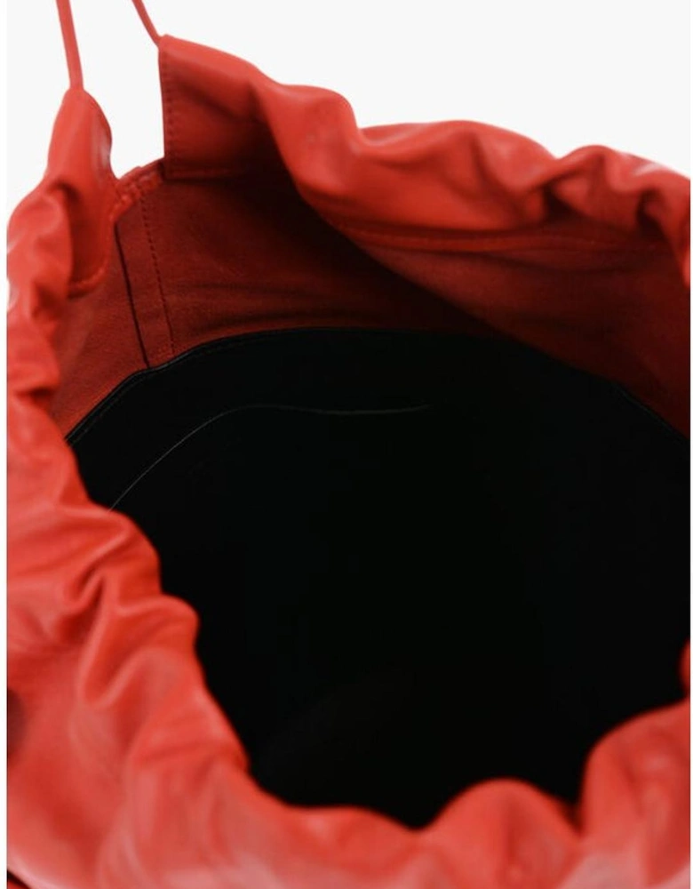 Leather Logo Handbag Women - Red Tote Bags