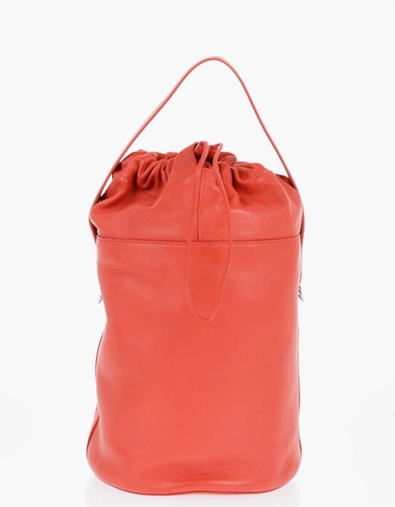 Leather Logo Handbag Women - Red Tote Bags