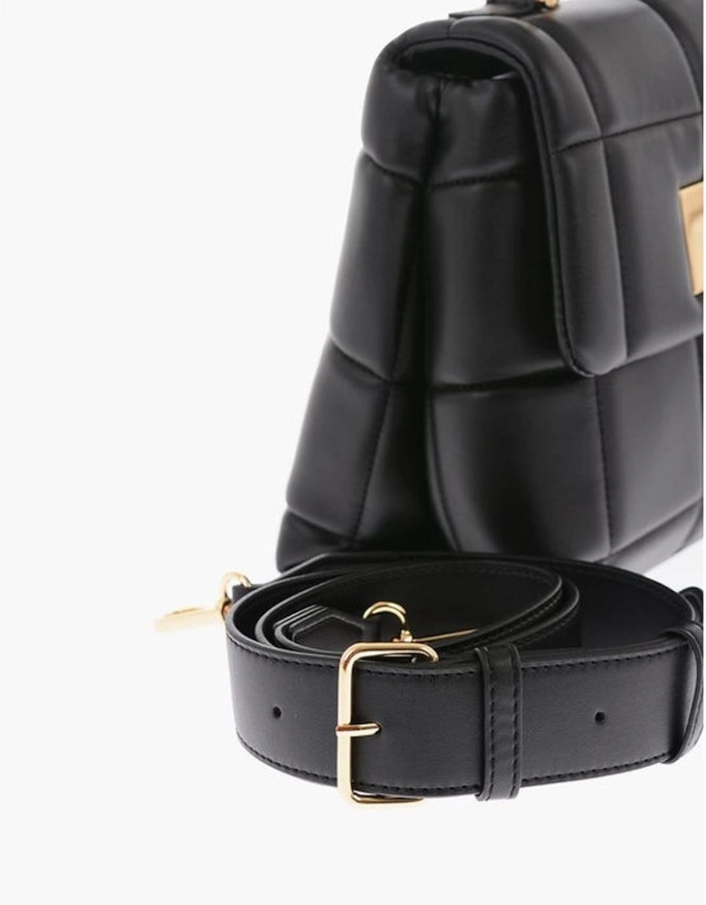 Eco-Leather Shoulder Bag with Removable Strap Women - Black