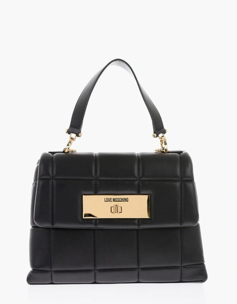 Eco-Leather Shoulder Bag with Removable Strap Women - Black