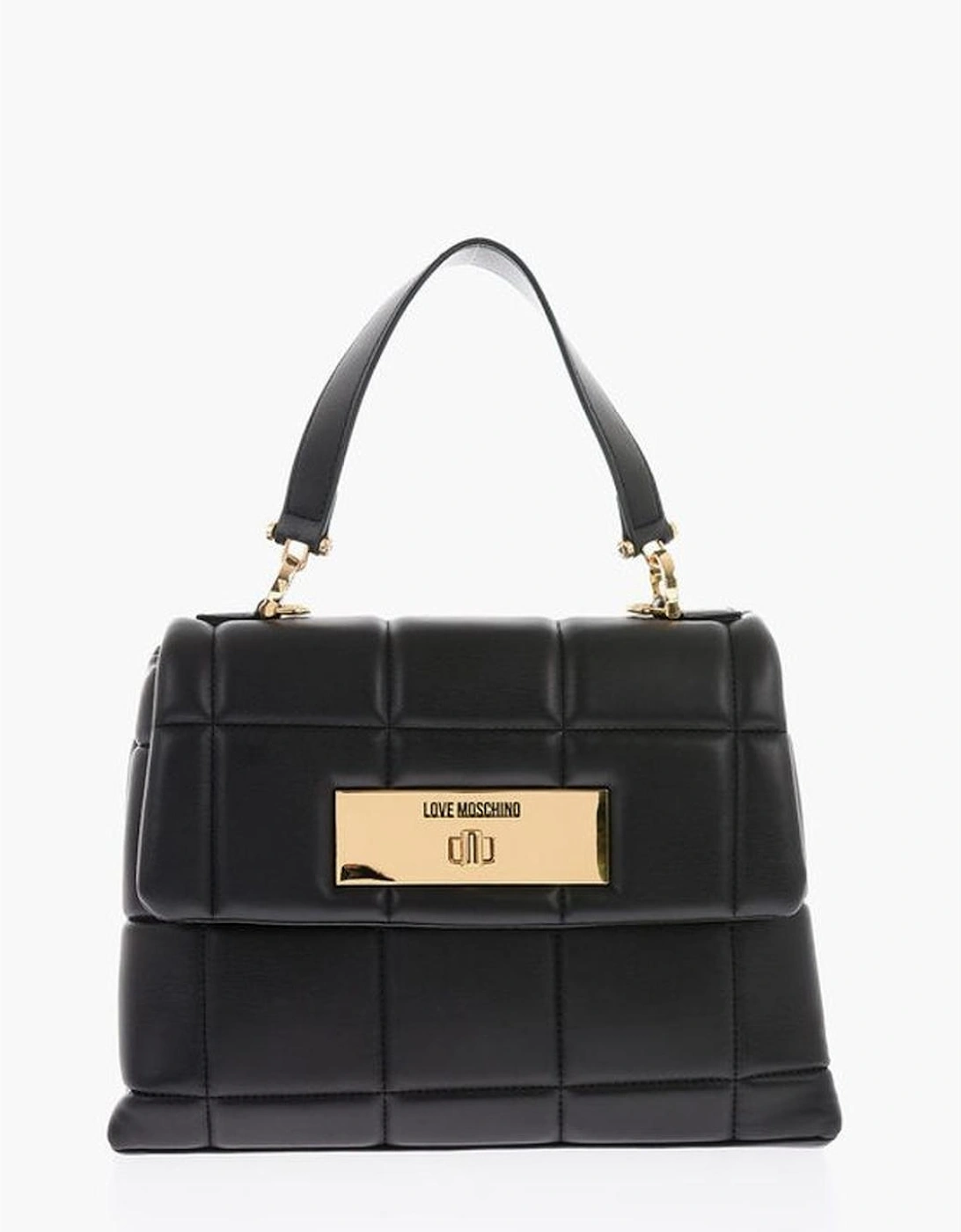 Eco-Leather Shoulder Bag with Removable Strap Women - Black, 5 of 4