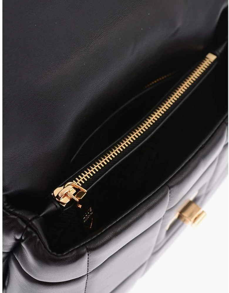 Eco-Leather Shoulder Bag with Removable Strap Women - Black