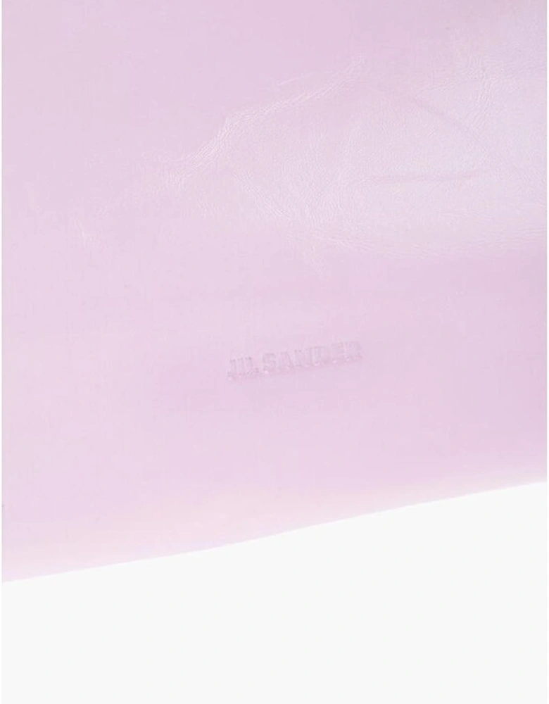 Leather Logo Solid Color Zip Closure Handbag Women - Multicolor Clutch