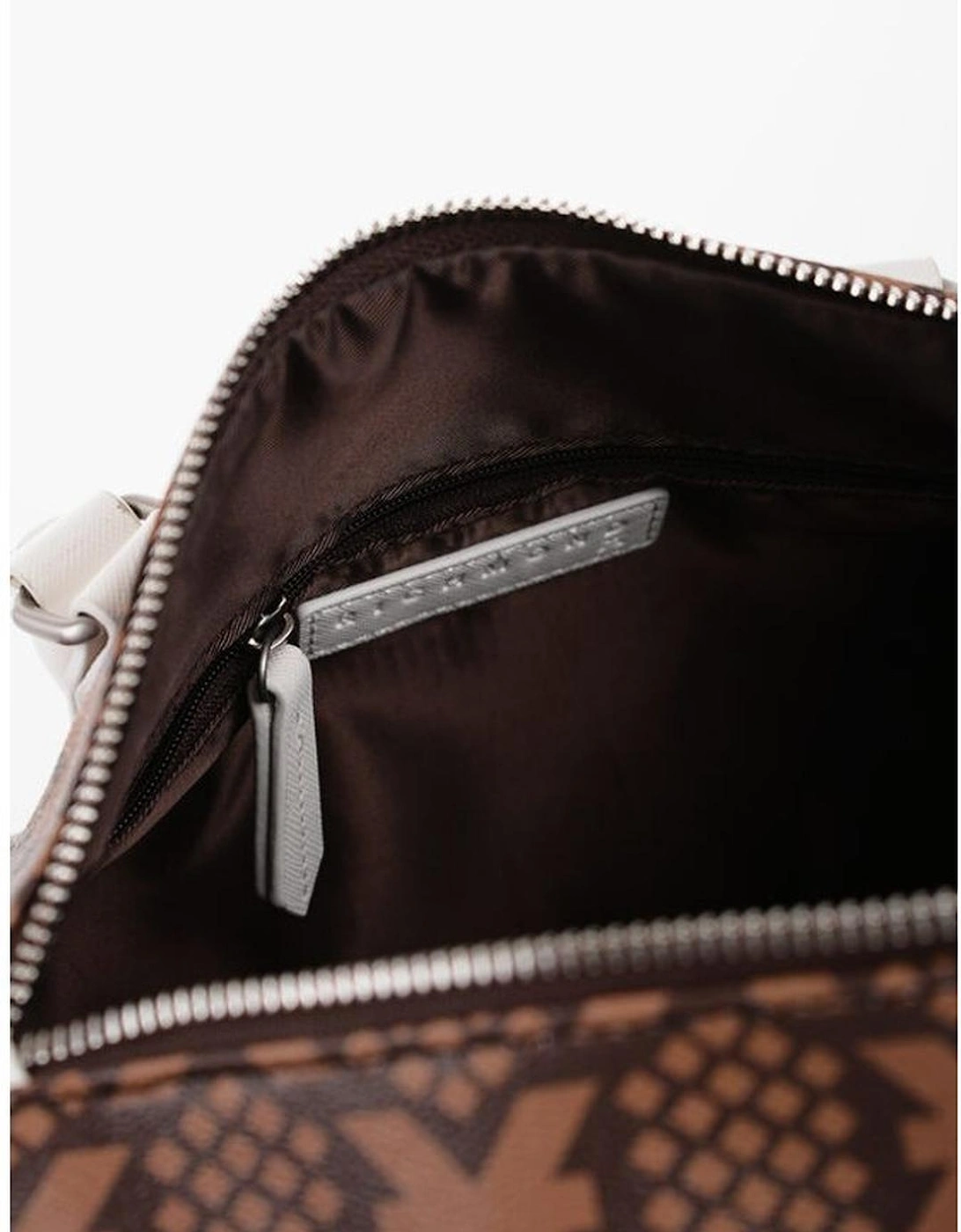Logo Print Bauletto Tote Bag with Shoulder Strap Women - Brown
