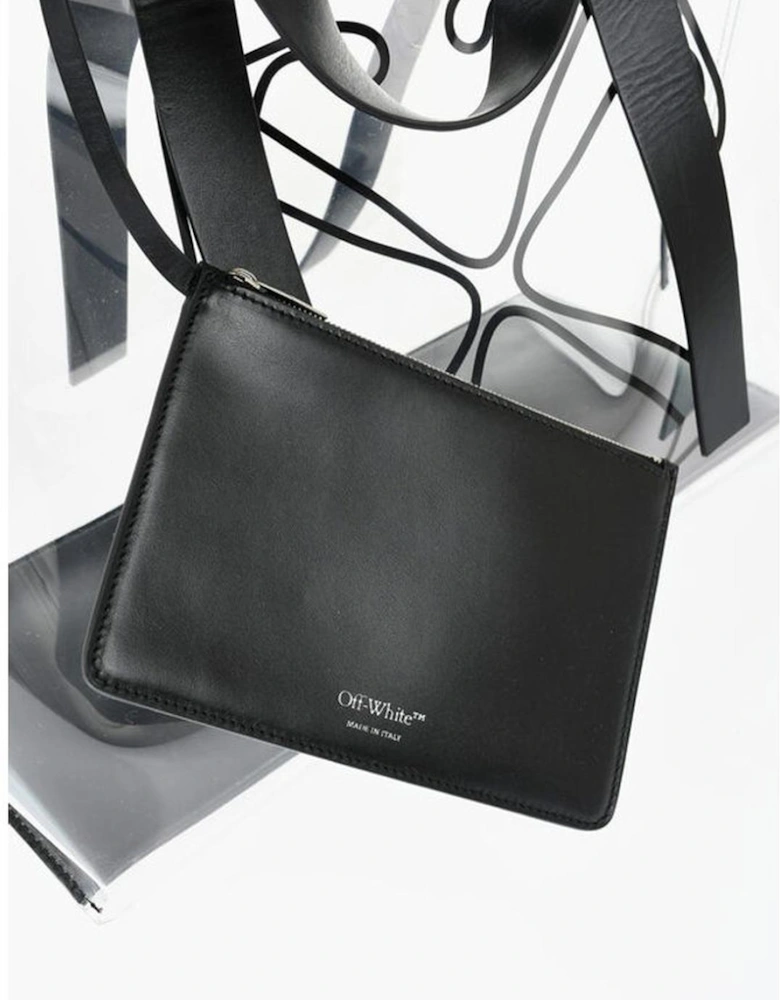 See Through Logo Print Leather Handbag Women - Black Tote Bags