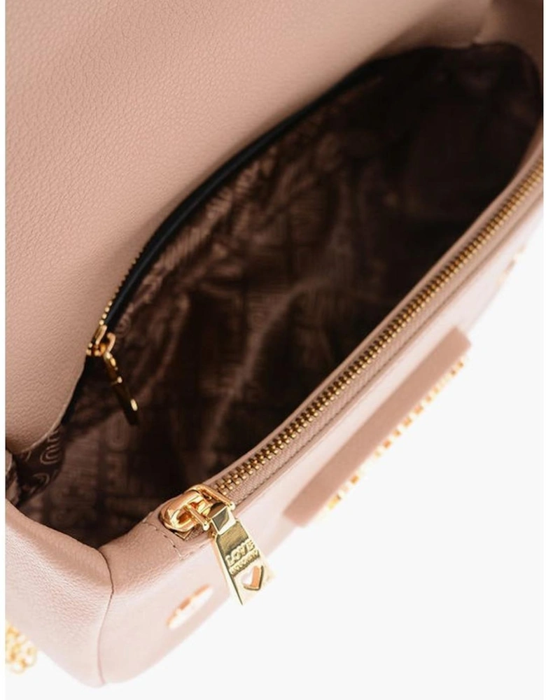 Zip Closure Solid Color Eco-Leather Shoulder Bag Women - Brown