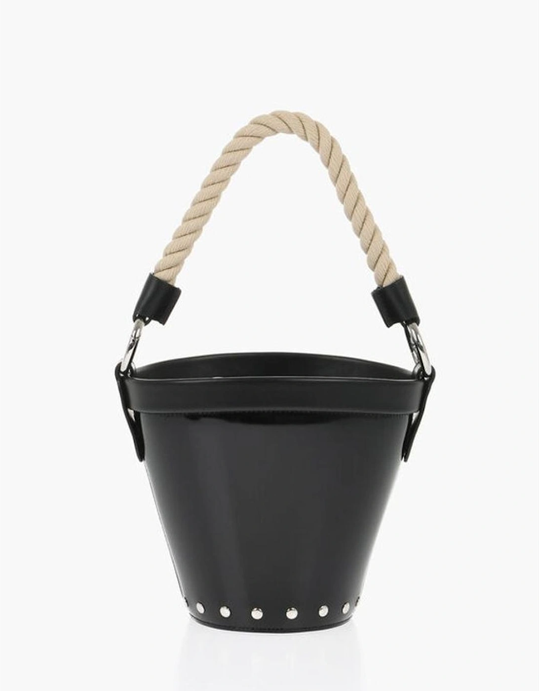 Leather Logo Handbag with Removable Strap Women - Black Shoulder Bags, 6 of 5