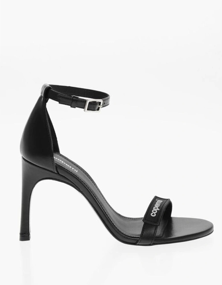 High Heel Leather Ankle Boots Women - Black Sandals