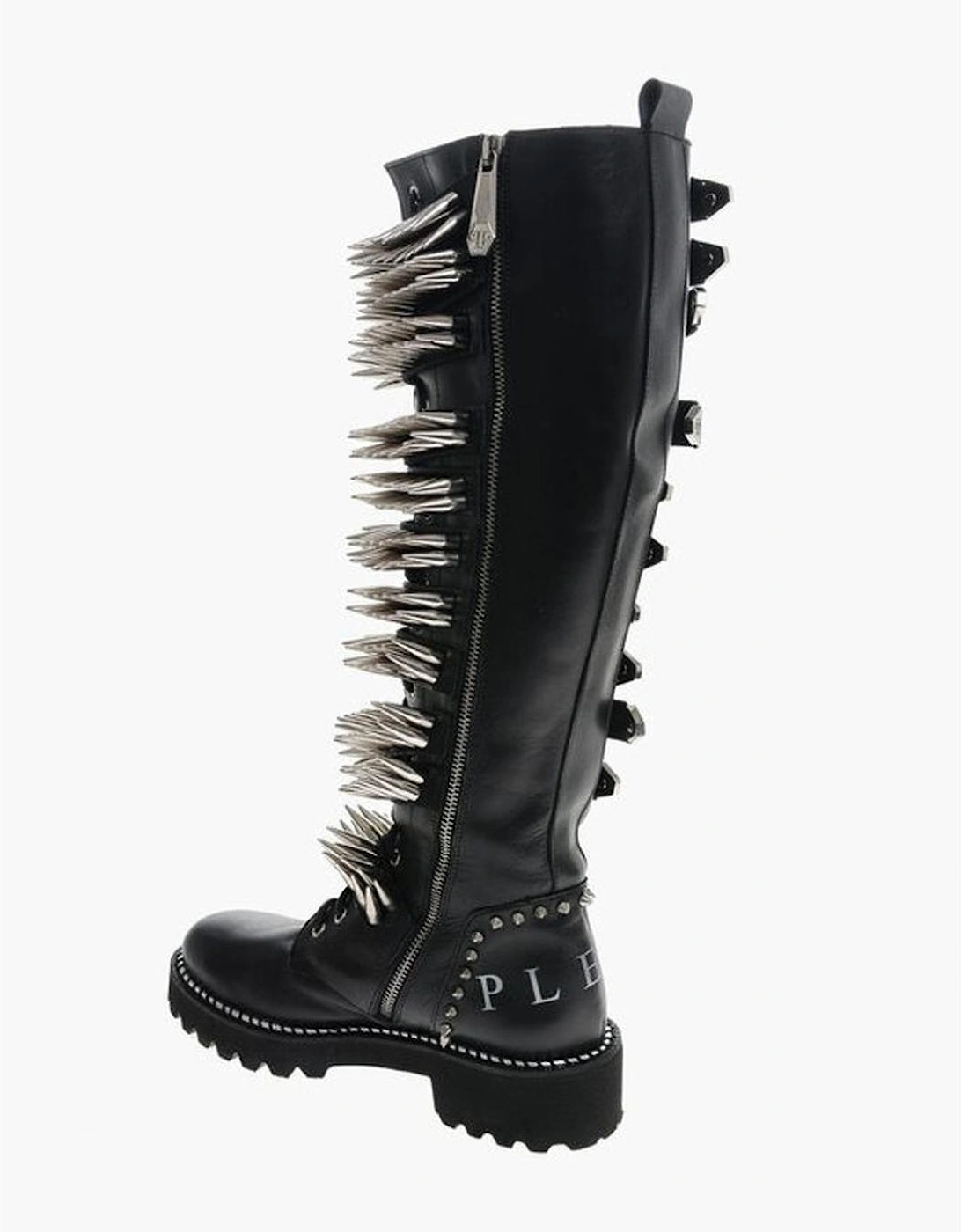 Rubber Sole Studded Buckle Sandals Women - Black Boots