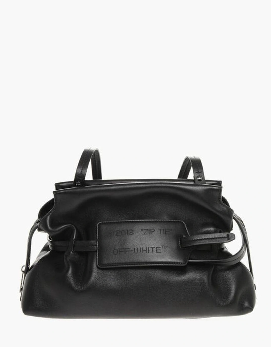 Leather Logo Zip Closure Handbag Women - Black Tote Bags, 5 of 4