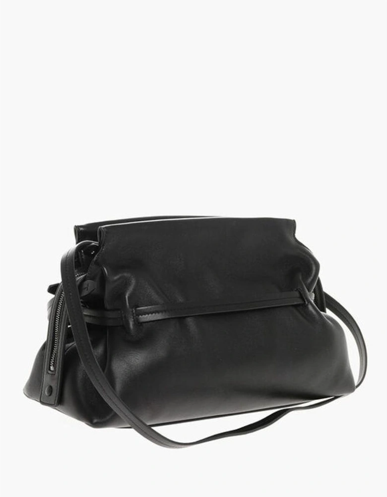 Leather Logo Zip Closure Handbag Women - Black Tote Bags