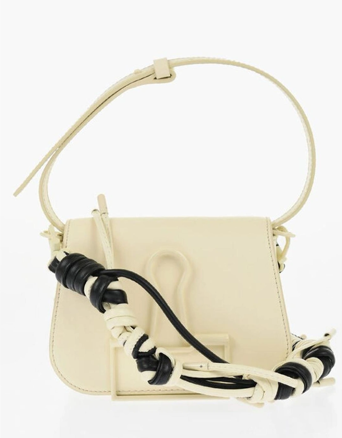Logo Leather Shoulder Handbag with Internal Pocket Women - Black And, 6 of 5