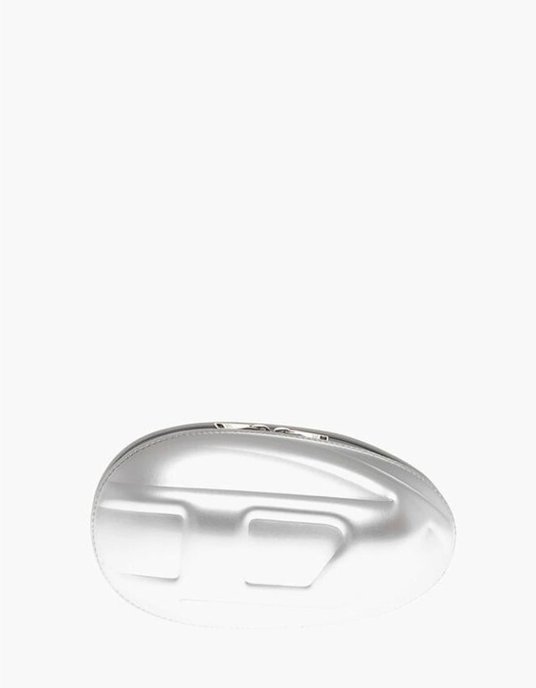 Logo Embellished Zip Closure Lined Clutch Women - Silver Clutch Bags, 5 of 4