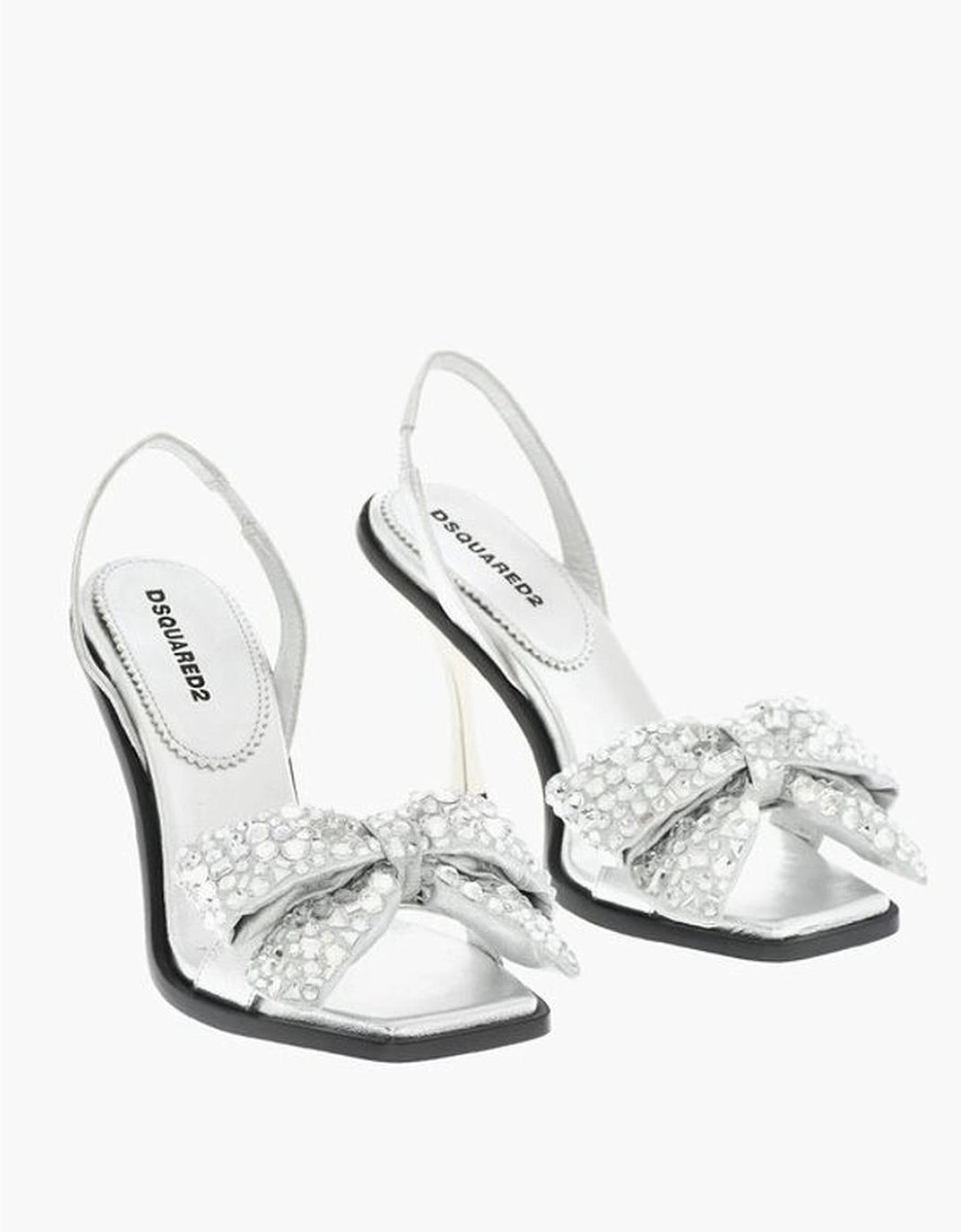 Slingback Stiletto Heels with Buckle Fastening Women - Silver Sandals, 6 of 5