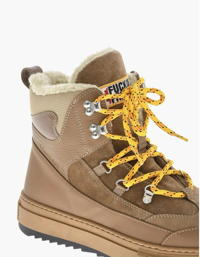 Lace-Up Rubber Sole Sneakers Women - Brown Boots