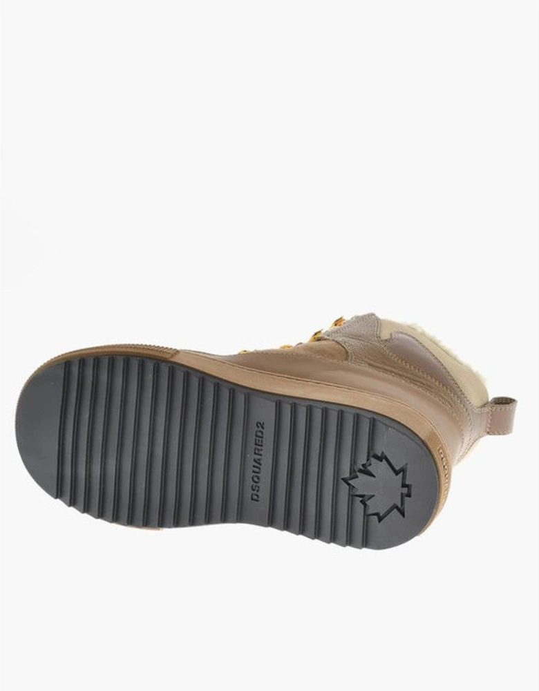 Lace-Up Rubber Sole Sneakers Women - Brown Boots