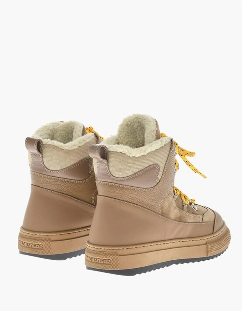 Lace-Up Rubber Sole Sneakers Women - Brown Boots
