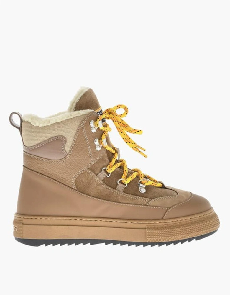 Lace-Up Rubber Sole Sneakers Women - Brown Boots