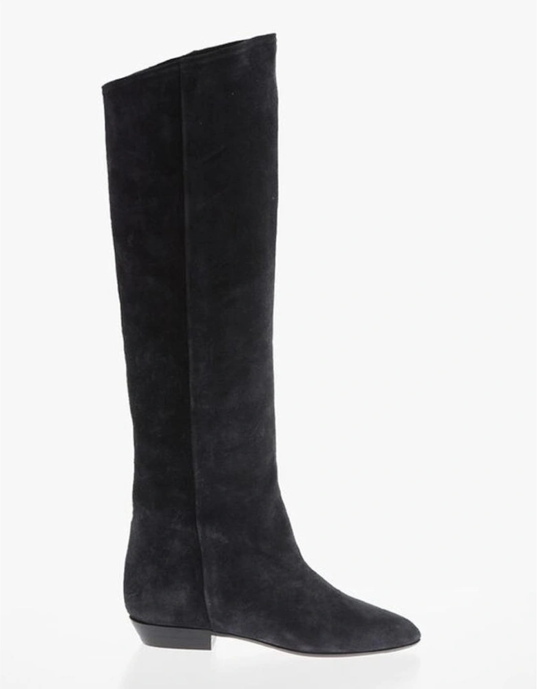 Narrow Toeline Leather Sole Shoes Women - Gray Boots