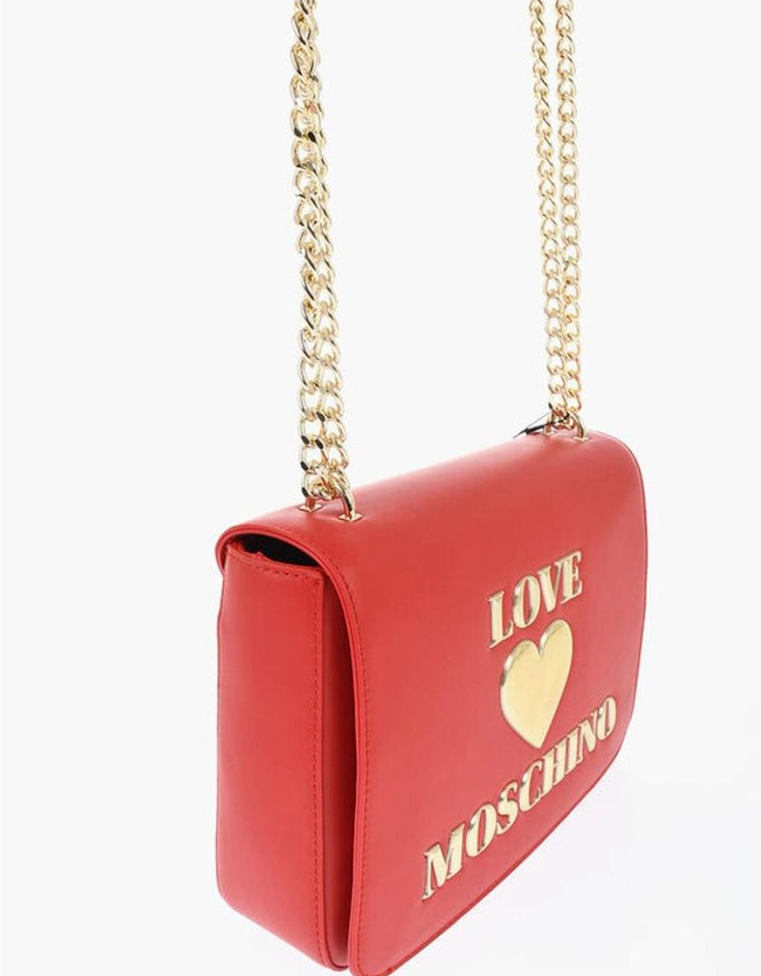 Eco-Leather Logo Shoulder Bag with Snap and Zip Closure Women - Red