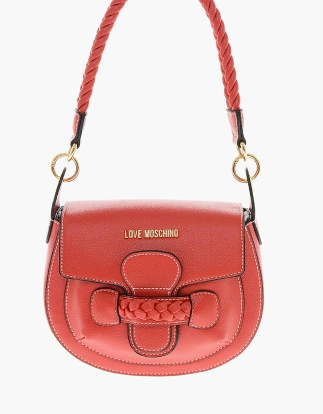 Snap Button Closure Eco-leather Shoulder Bag Women - Red, 5 of 4