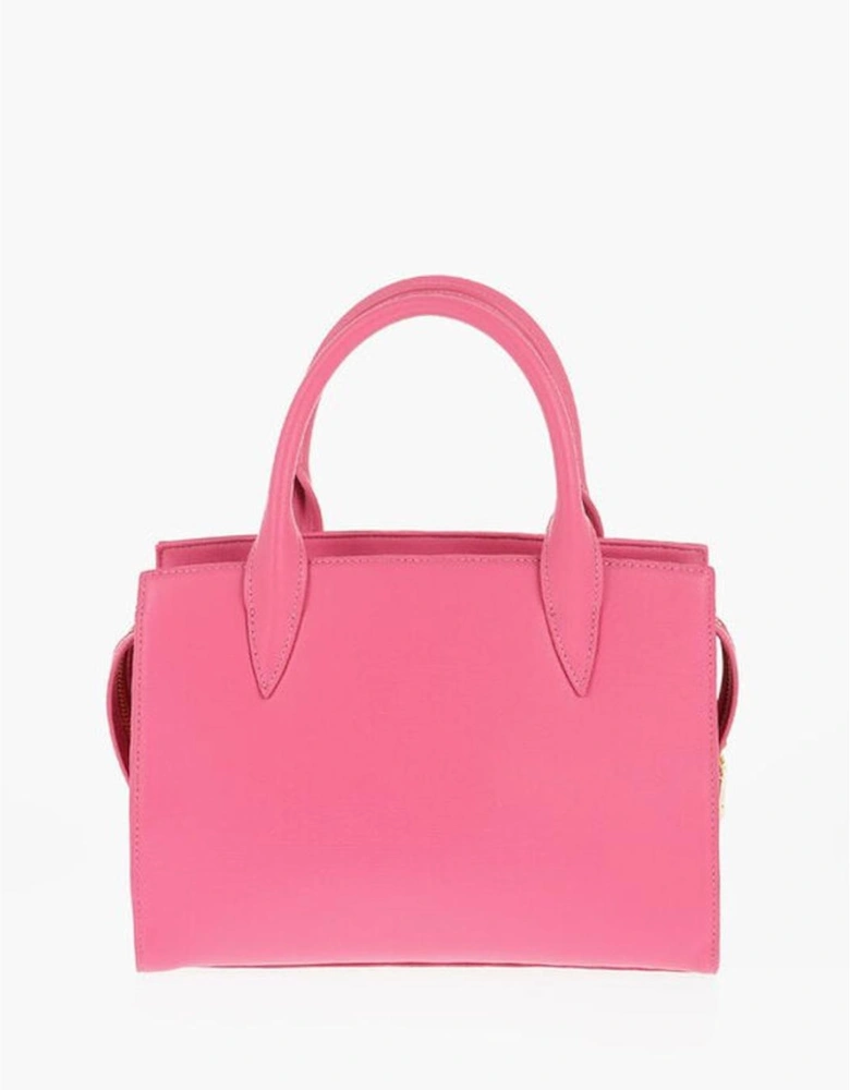 Logo Solid Color Metal Handbag with Adjustable Strap Women -