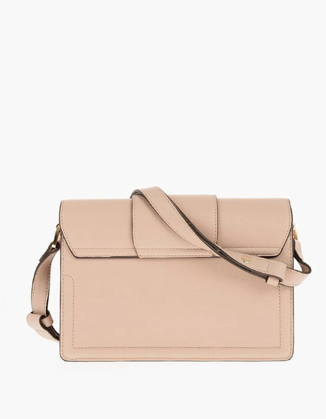 Eco-Leather Shoulder Bag with Snap Button Closure Women - Beige